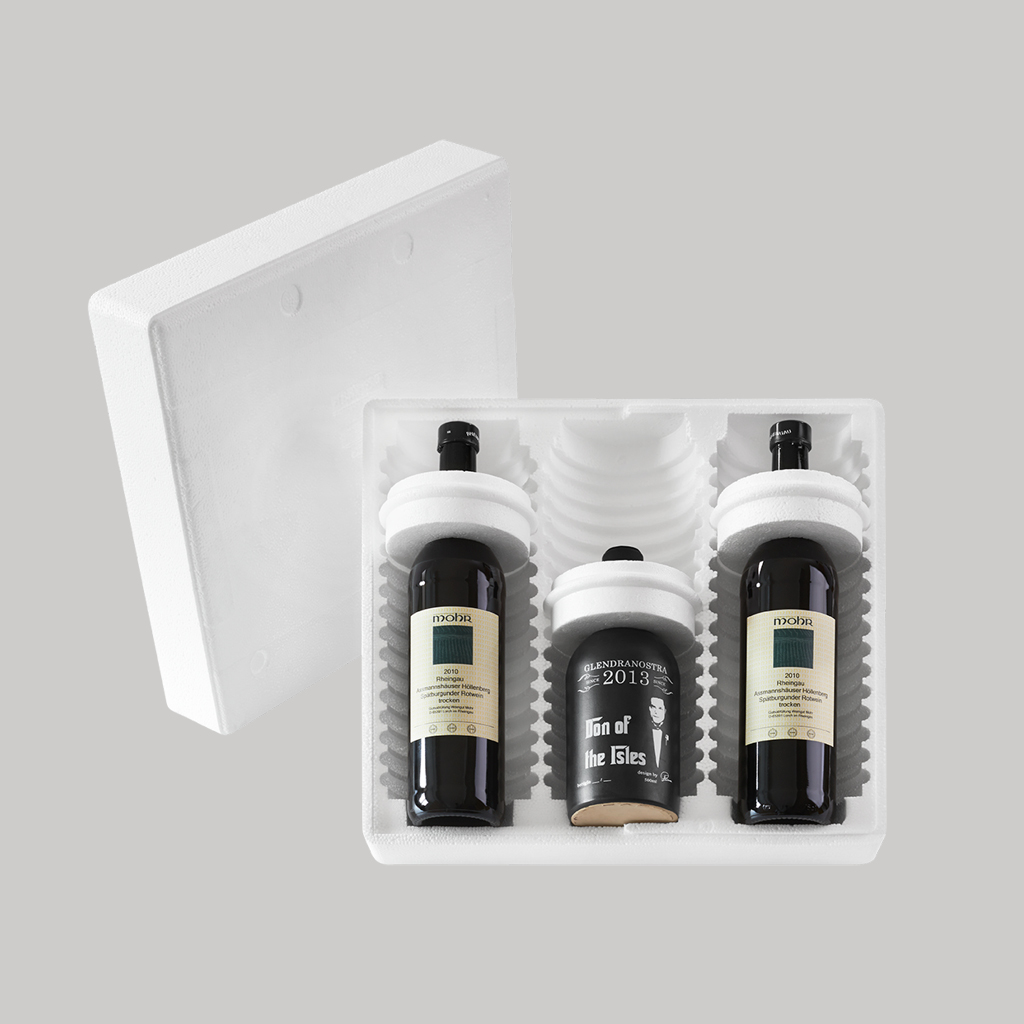 3er-Vario-Flaschenverpackung für unterschiedliche Flaschenformen